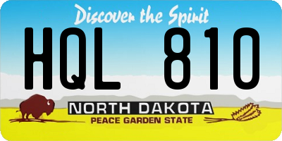 ND license plate HQL810