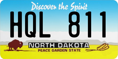 ND license plate HQL811