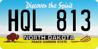 ND license plate HQL813