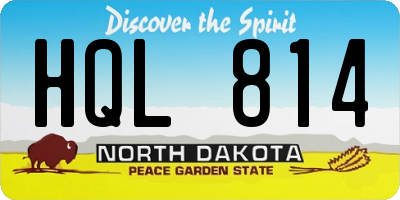 ND license plate HQL814
