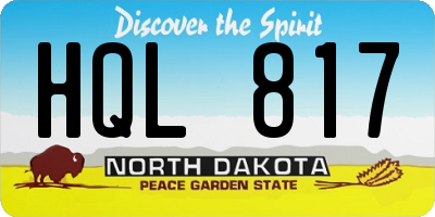 ND license plate HQL817