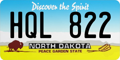 ND license plate HQL822