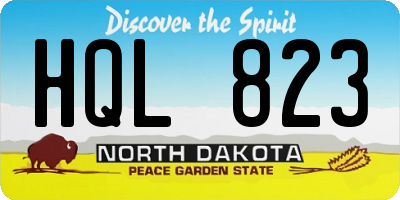 ND license plate HQL823