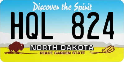 ND license plate HQL824