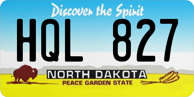 ND license plate HQL827