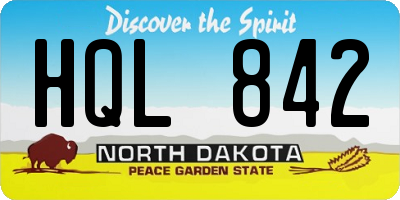 ND license plate HQL842
