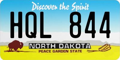 ND license plate HQL844