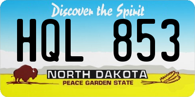 ND license plate HQL853