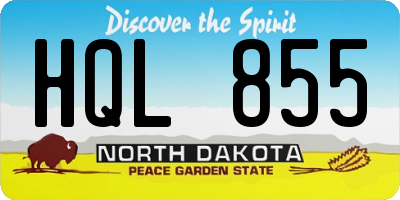 ND license plate HQL855