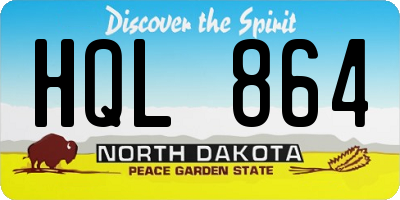 ND license plate HQL864