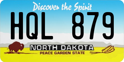 ND license plate HQL879