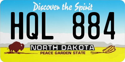 ND license plate HQL884