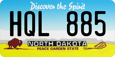 ND license plate HQL885