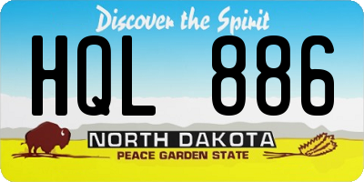 ND license plate HQL886