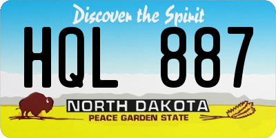 ND license plate HQL887