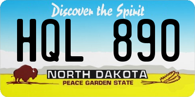 ND license plate HQL890