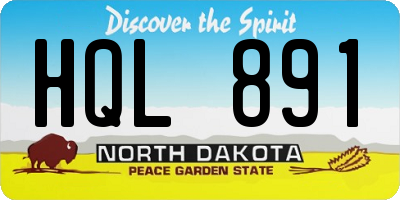 ND license plate HQL891