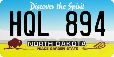 ND license plate HQL894