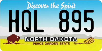 ND license plate HQL895