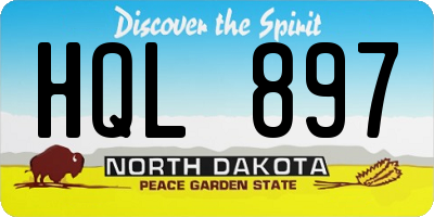 ND license plate HQL897