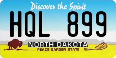 ND license plate HQL899