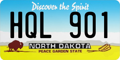 ND license plate HQL901