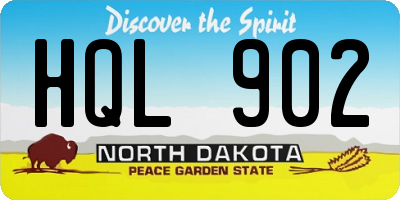 ND license plate HQL902