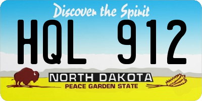 ND license plate HQL912