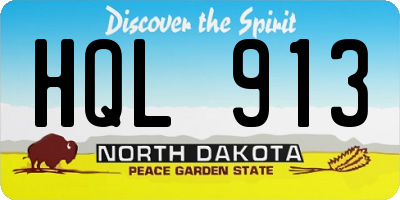 ND license plate HQL913