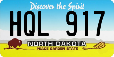 ND license plate HQL917