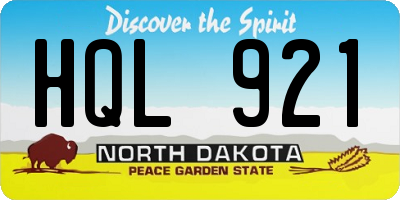 ND license plate HQL921