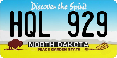 ND license plate HQL929