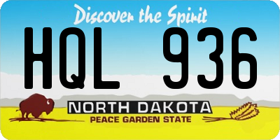 ND license plate HQL936