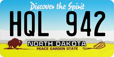 ND license plate HQL942