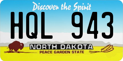 ND license plate HQL943