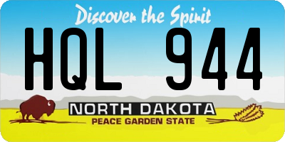 ND license plate HQL944