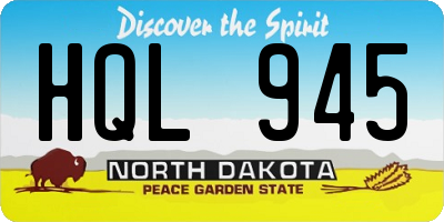 ND license plate HQL945