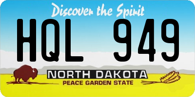 ND license plate HQL949