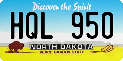 ND license plate HQL950