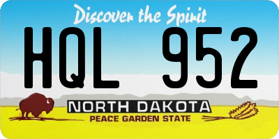 ND license plate HQL952