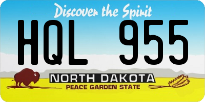 ND license plate HQL955