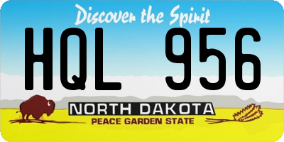 ND license plate HQL956