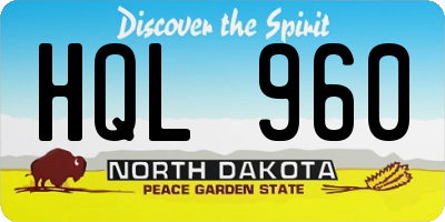 ND license plate HQL960