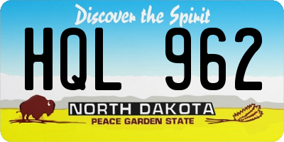 ND license plate HQL962
