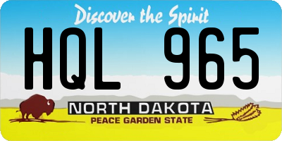 ND license plate HQL965