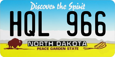 ND license plate HQL966
