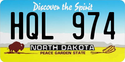 ND license plate HQL974