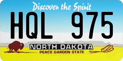 ND license plate HQL975