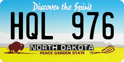 ND license plate HQL976
