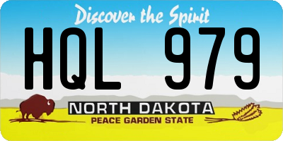 ND license plate HQL979